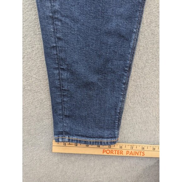 American Eagle Jeans Womens 6 Long Dark Wash Mom Jean High Rise Stretch Tapered - Picture 7 of 16